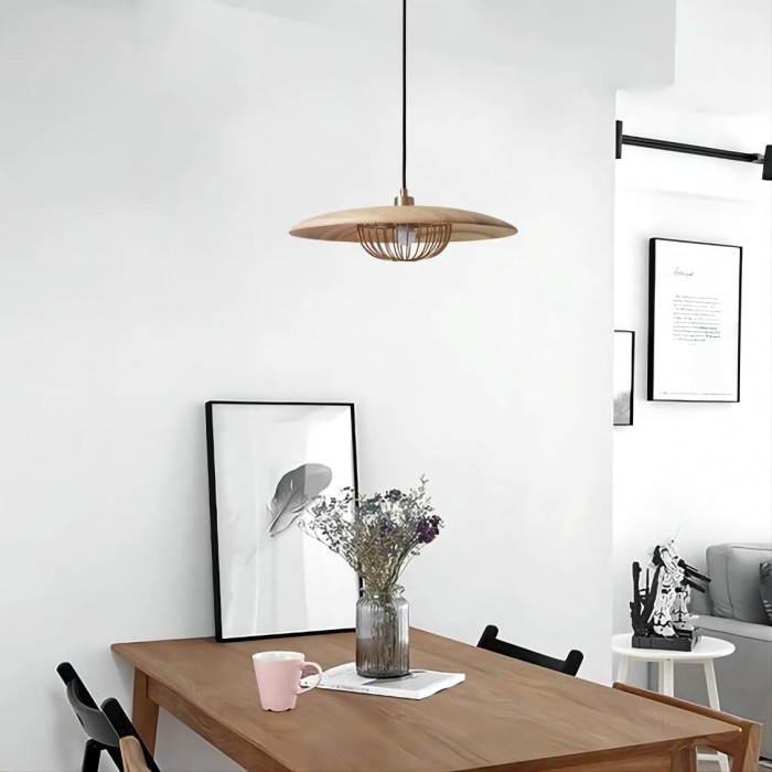 Деревянный металлический подвесной светильник