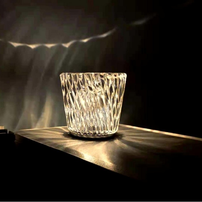 Crystal Battery Wine Glass Table Lamp