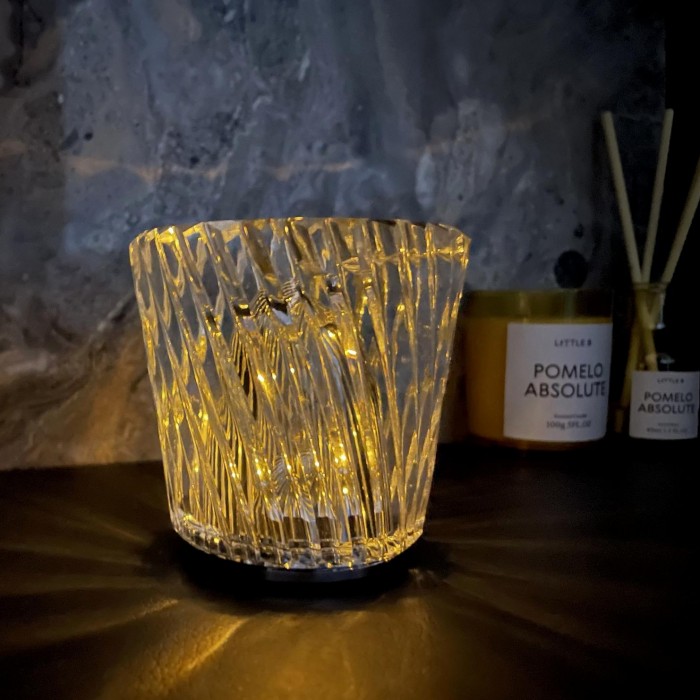Crystal Battery Wine Glass Table Lamp