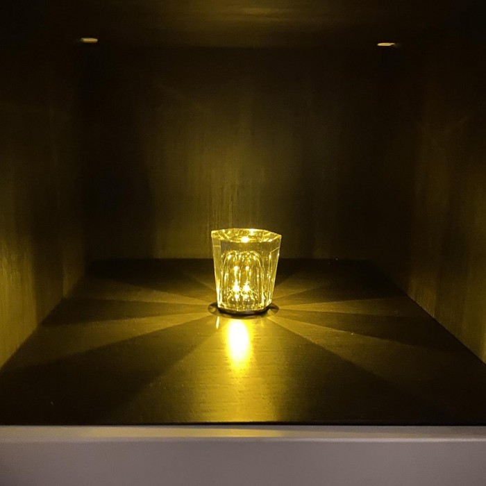 Crystal Battery Wine Glass Table Lamp