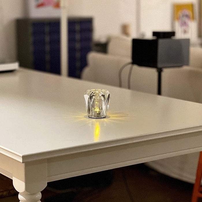 Crystal Battery Wine Glass Table Lamp