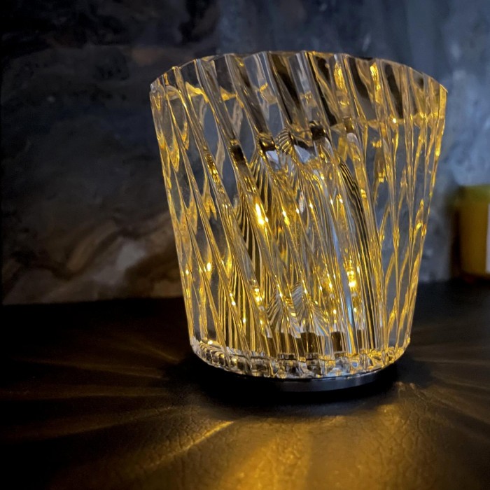 Crystal Battery Wine Glass Table Lamp