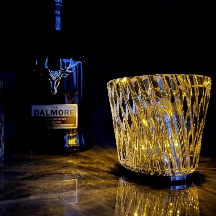 Crystal Battery Wine Glass Table Lamp