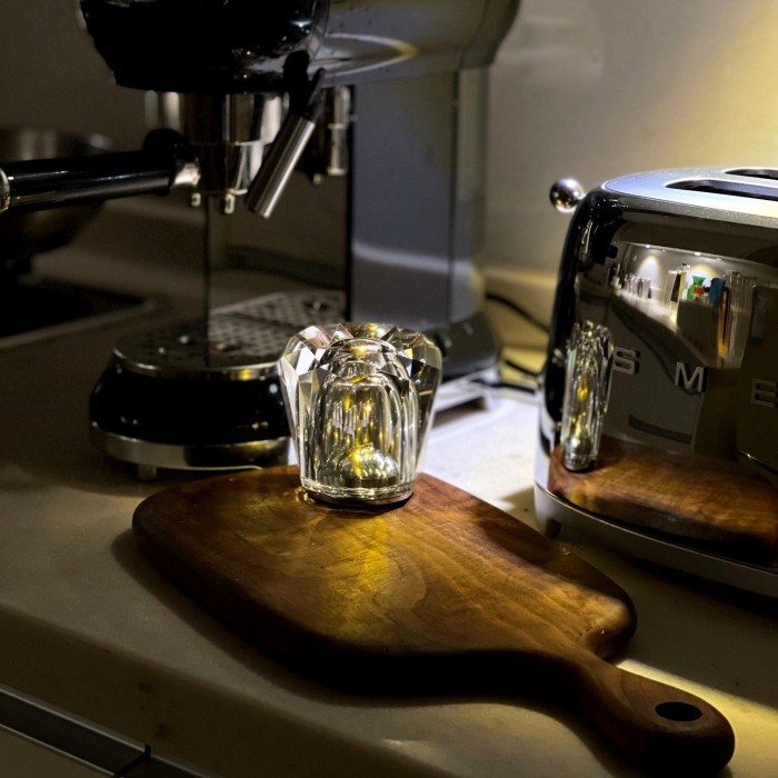 Crystal Battery Wine Glass Table Lamp