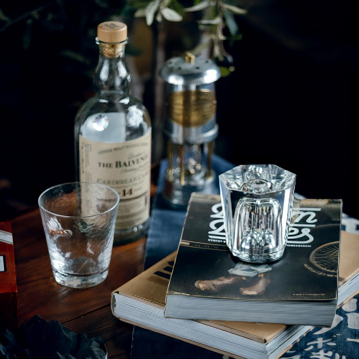 Crystal Battery Wine Glass Table Lamp