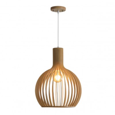 Cage hanging lamp wooden