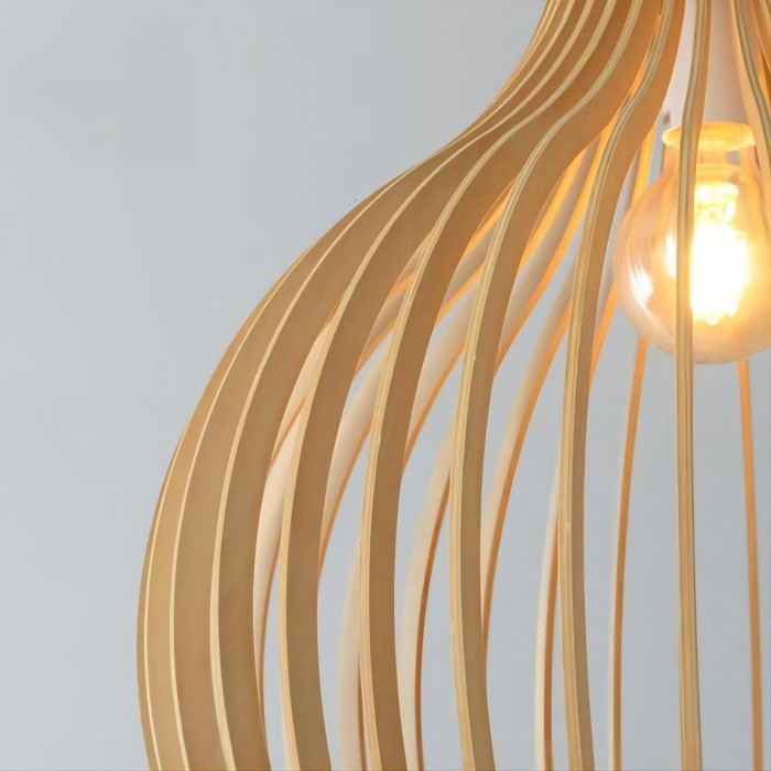 Cage hanging lamp wooden
