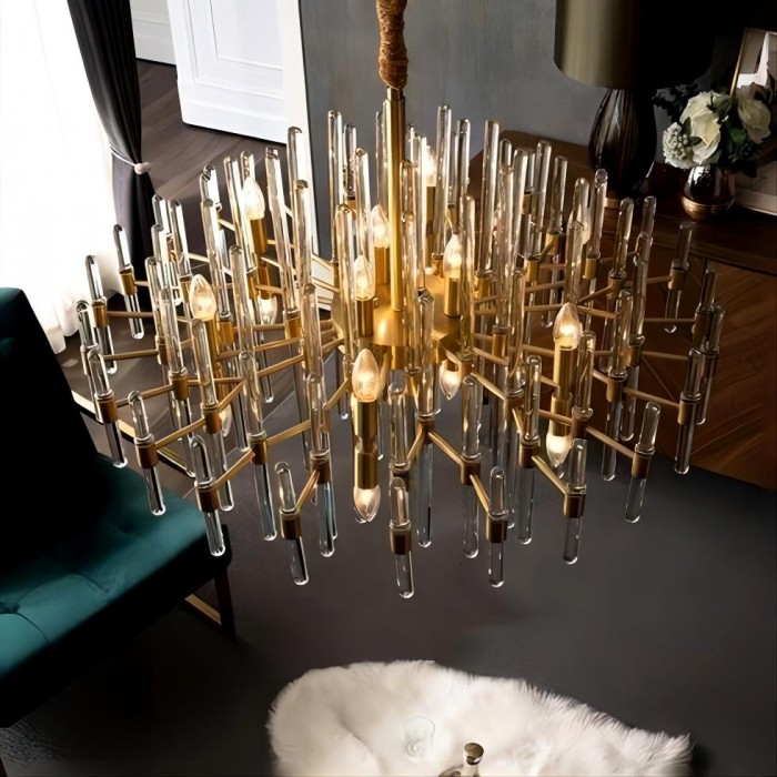 Antique brass chandelier