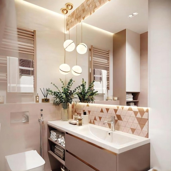 Crescent pendant lamp