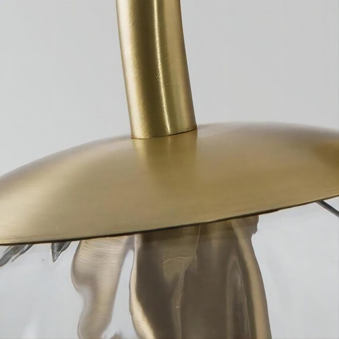 Miira Modern Metal Iron wall light with Blown Clear Glass for Bedroom