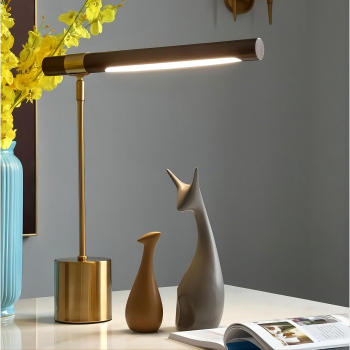 Линейная деревянная светодиодная настольная лампа