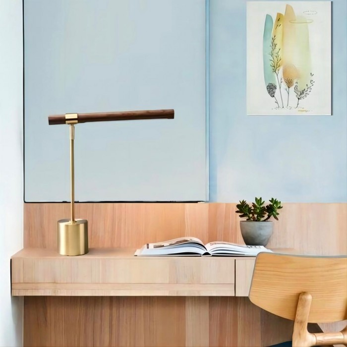 Линейная деревянная светодиодная настольная лампа