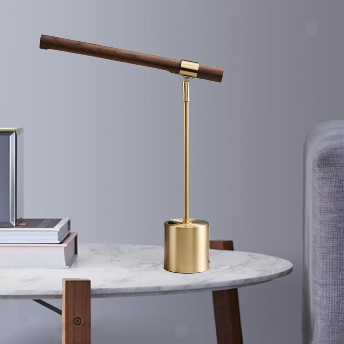 Линейная деревянная светодиодная настольная лампа