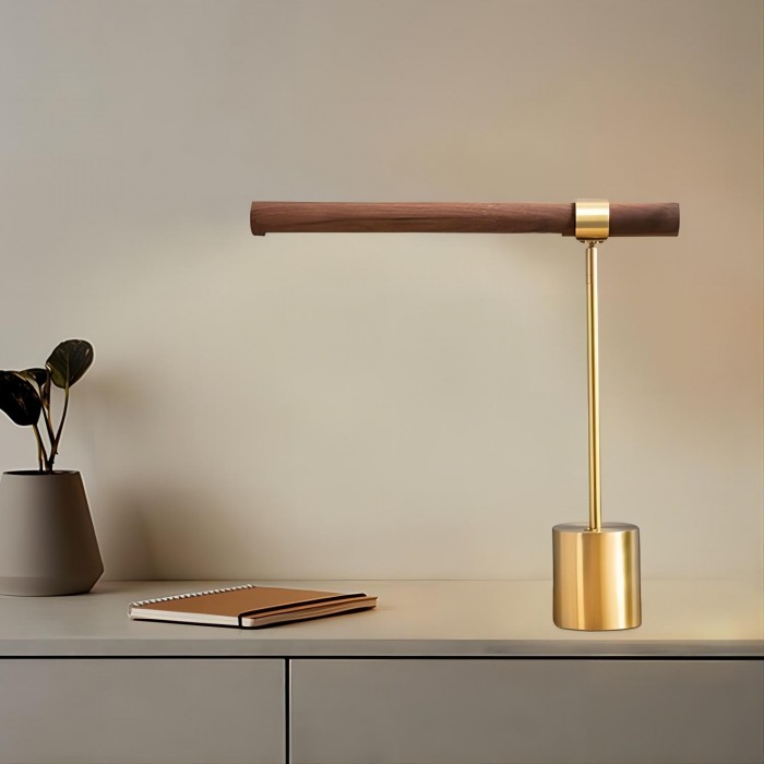 Линейная деревянная светодиодная настольная лампа