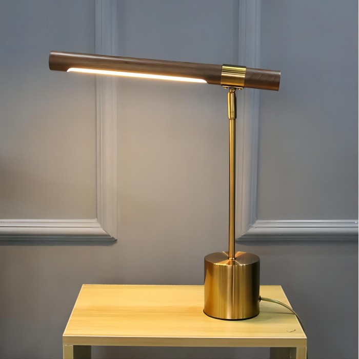 Линейная деревянная светодиодная настольная лампа