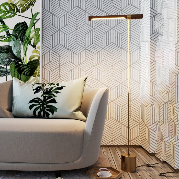 Линейная деревянная светодиодная настольная лампа