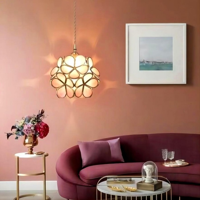 Романтический ручной выдувной стеклянный цветок Лепесток подвесной светильник для детской спальни