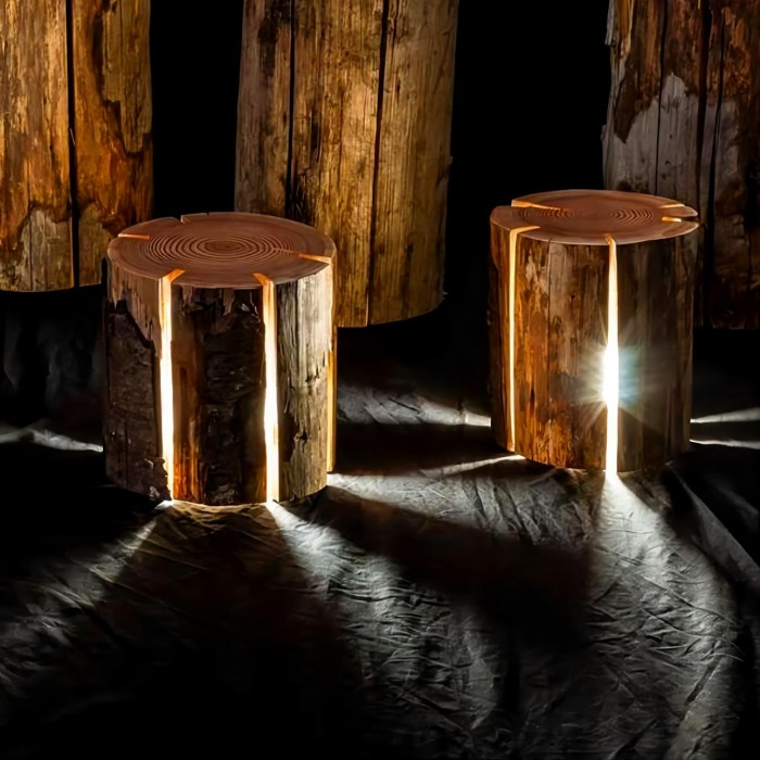 Cracked stump lamp