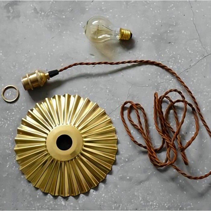 Copper umbrella pendant lamp