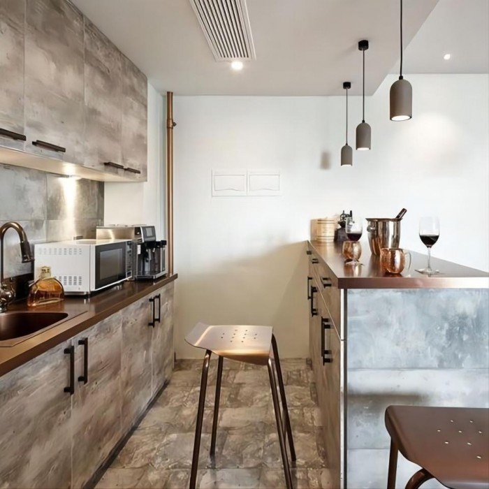 U бетонный подвесной светильник