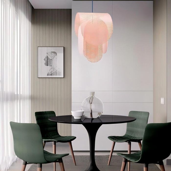 Perforated metal pendant lamp