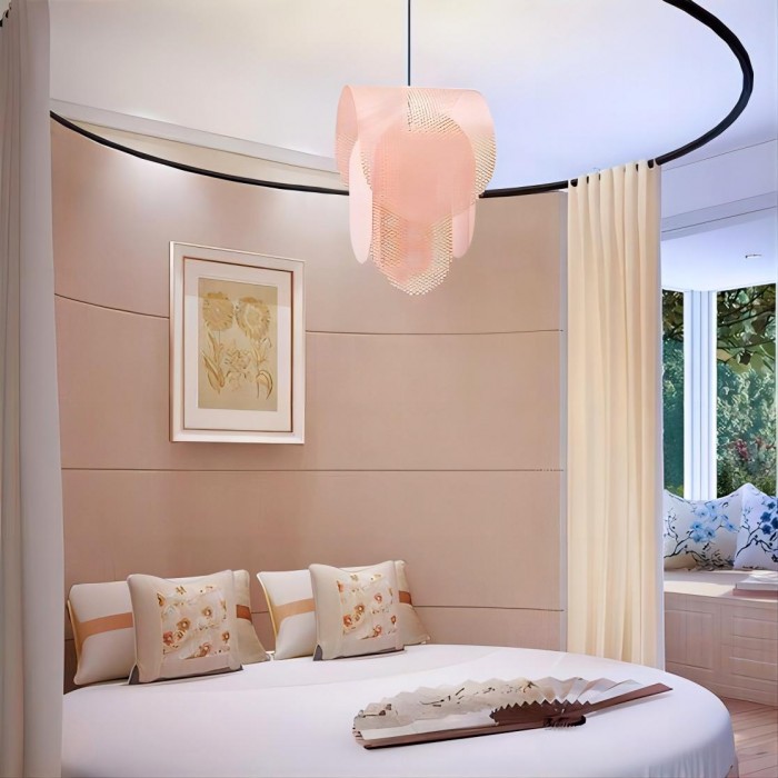 Perforated metal pendant lamp