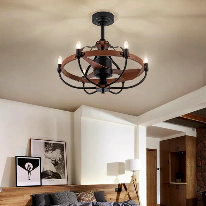 Candle Vintage Fan Chandelier