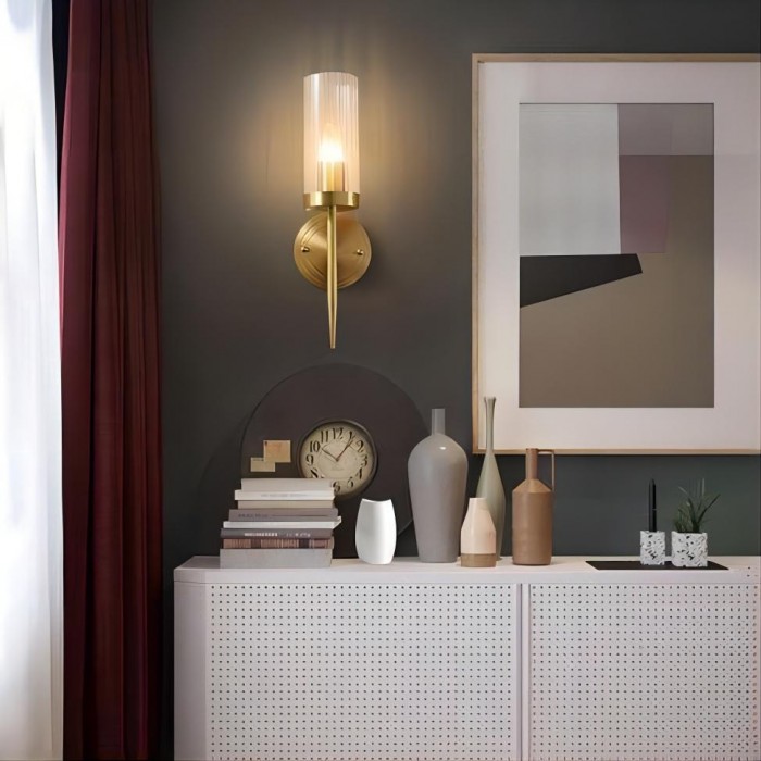 Clear glass shade wall lamp