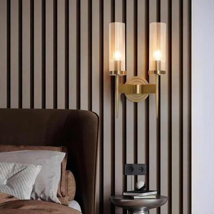 Clear glass shade wall lamp