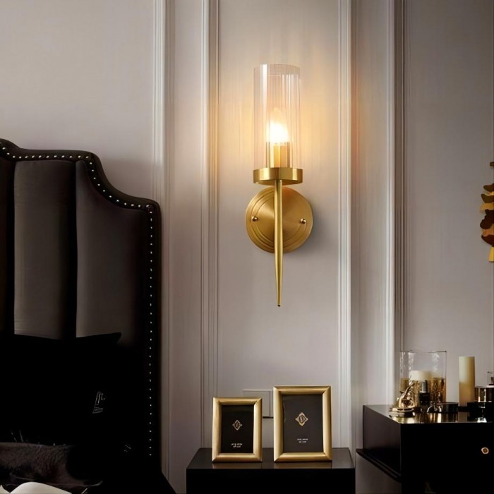 Clear glass shade wall lamp