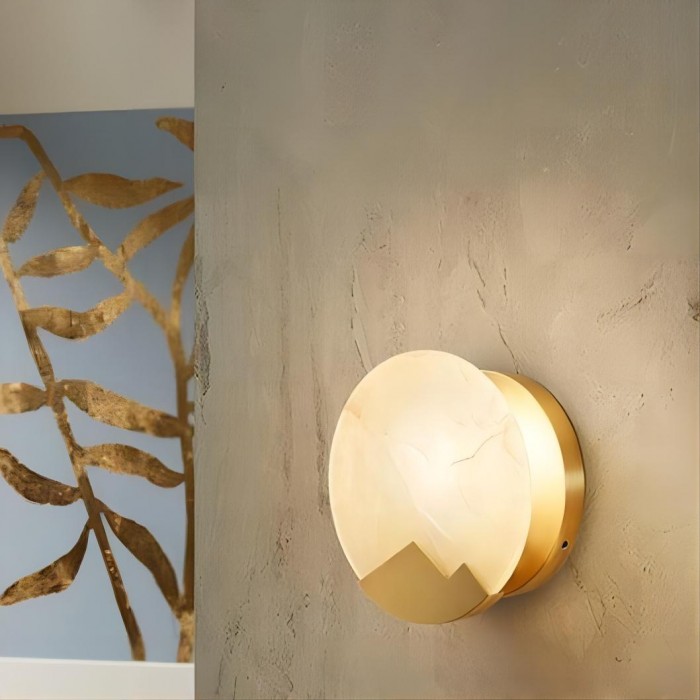 pure copper marble wall lamp
