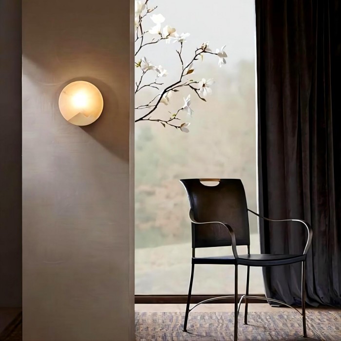 pure copper marble wall lamp