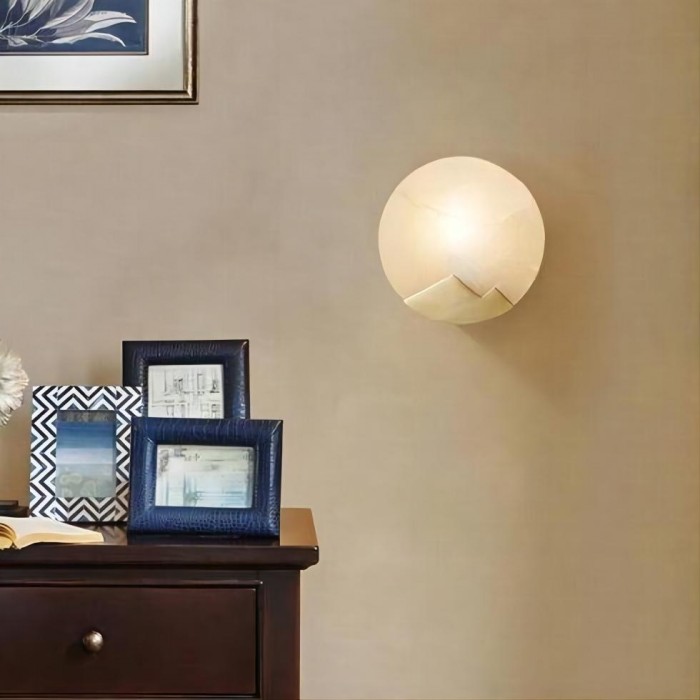 pure copper marble wall lamp