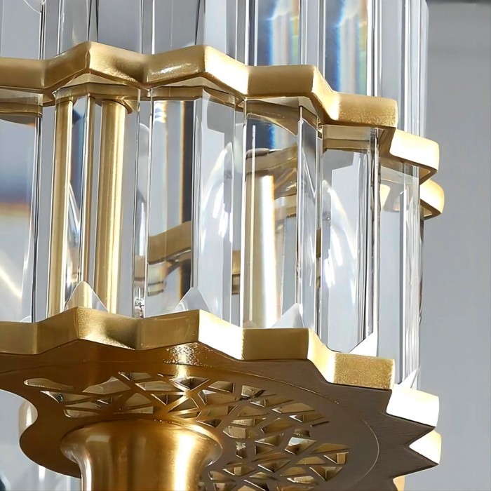 Crystal chandelier brass
