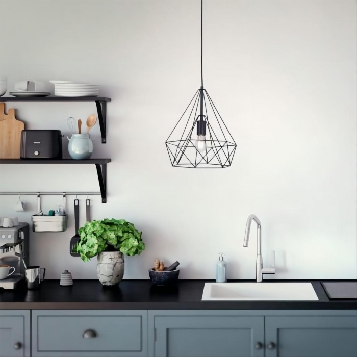 Black Wire Pendant Lamp