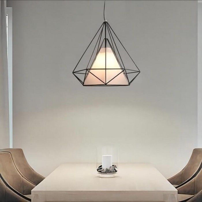 Diamond cage pendant lamp