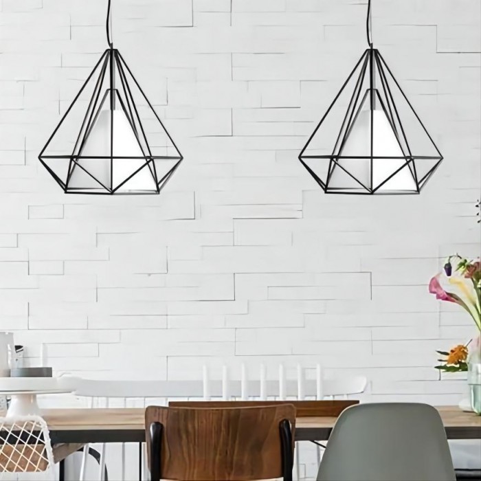 Diamond cage pendant lamp