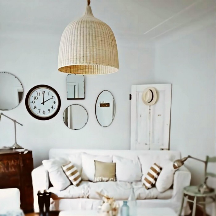 Подвесной светильник из ротанга