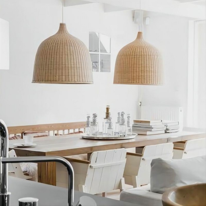 Подвесной светильник из ротанга