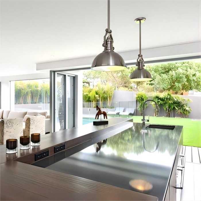 Металлический промышленный подвесной светильник