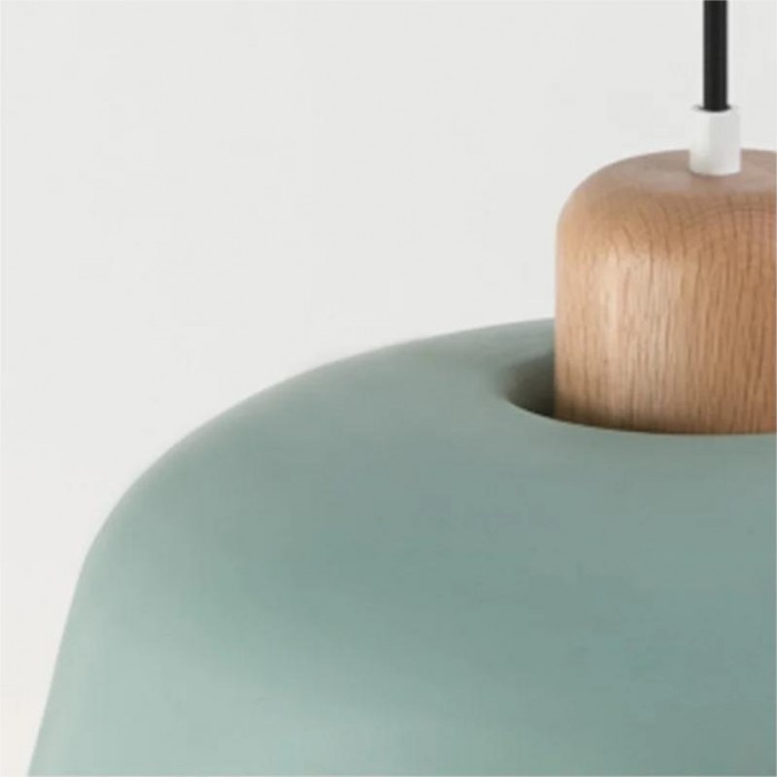 Scandinavian Metal Wood Pendant Light with Bowl Shape for Kitchen