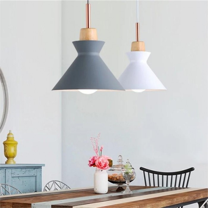 Scandinavian MULTI Metal Wood Macaroon Pendant Light for Kitchen
