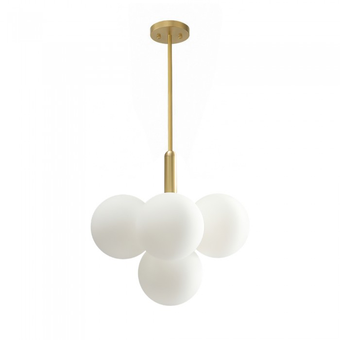 Modern Opal Glass  Grape Chandelier in Brass Finish for Living Room