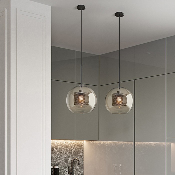 Industrial Chiswick Glass Pendant Light Fixtures for Dining Room