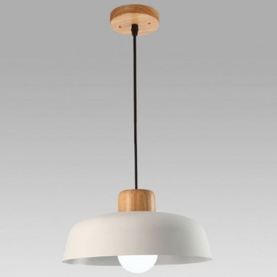 Scandinavian Metal Wood Pendant Light with Bowl Shape for Kitchen