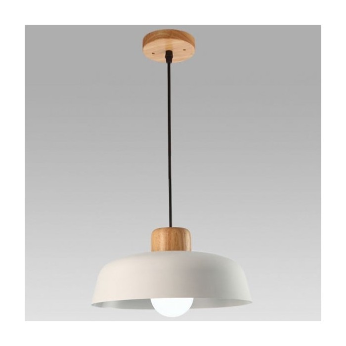 Scandinavian Metal Wood Pendant Light with Bowl Shape for Kitchen
