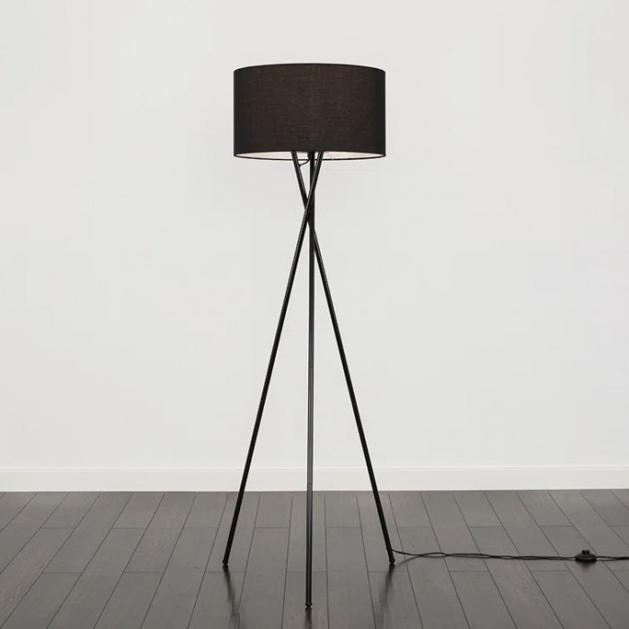 Uptown Black Tripod Floor Lamp