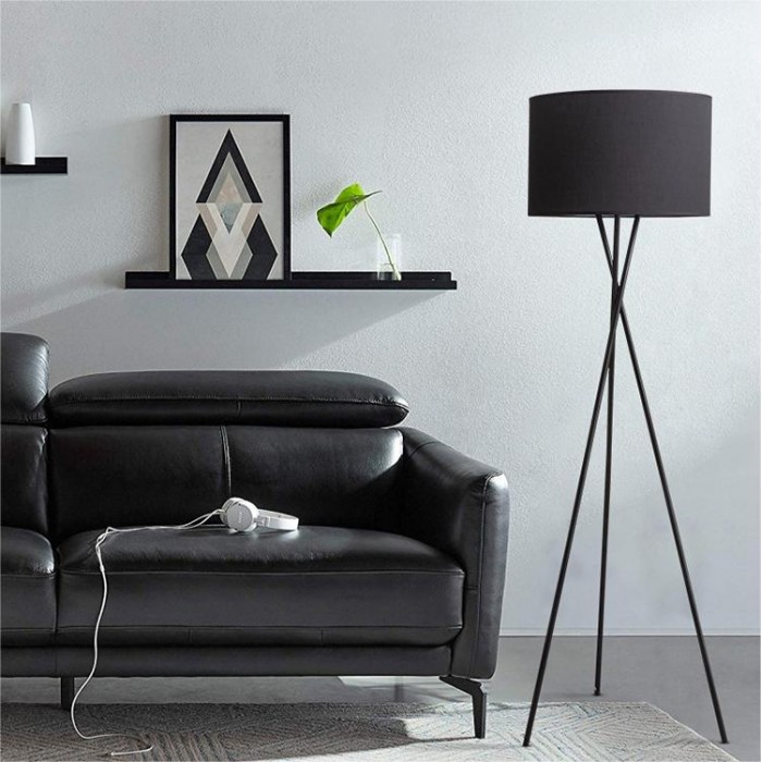 Uptown Black Tripod Floor Lamp