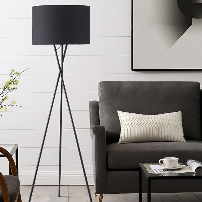 Uptown Black Tripod Floor Lamp