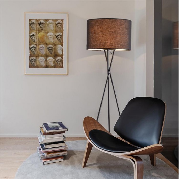 Uptown Black Tripod Floor Lamp